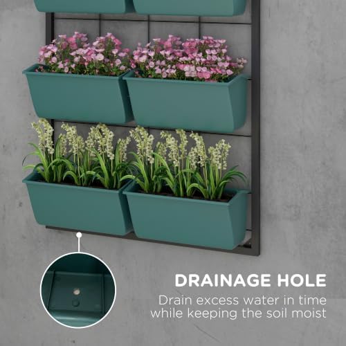 Outsunny 3-Tier Wall Planter w/ 6 Pots, Outdoor Hanging Planter - Image 5