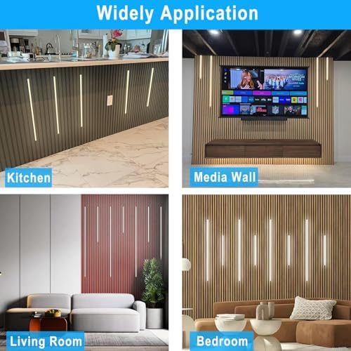 LED Wall Panel Lights, Wood Slat Wall Panel LED Strip Light, 3000K Touchable - Image 6