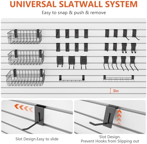 Slat Wall Paneling 4ft x 8ft, Slatwall Panel PVC Garage Storage System - Image 5