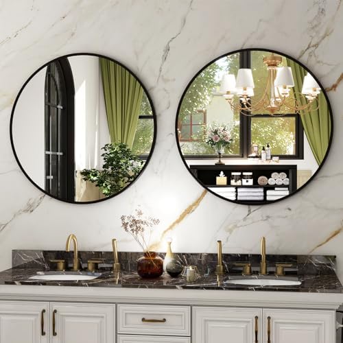 HARRITPURE Round Mirror 20 Black Wall Mounted Circle Mirrors - Image 7