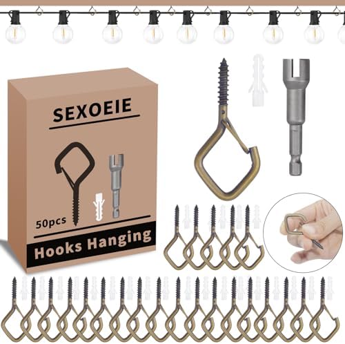 50 PCS Bronze Eye Screw Hooks for Hanging Heavy Duty by Unknown