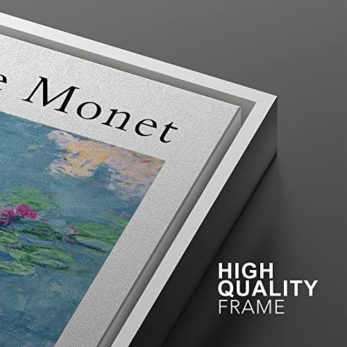 MUDECOR Framed Wall Art Print Set Water Lilies by Claude Monet Nature - Image 5