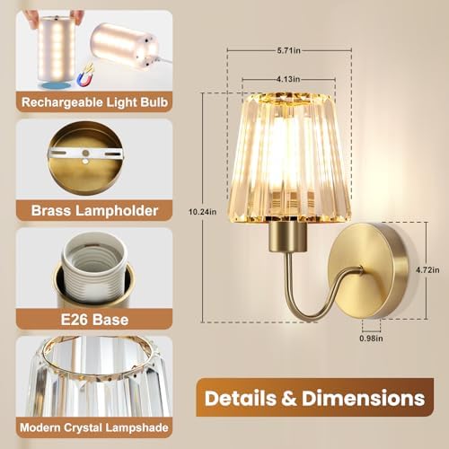 Wireless Sconces Wall Decor Set of 2 - Image 5