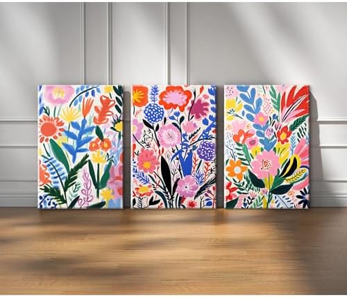 Flower Market Wall Art Set of 3 Floral Wall Decor Henri Matisse Canvas Wall Art - Image 6