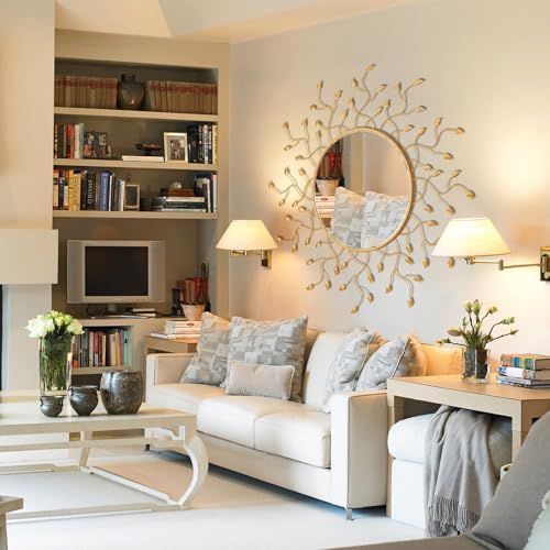 Chende 47" x 47" Large Round Decorative Mirror - Image 7