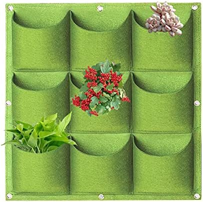 Hanging Planting Grow Bags, 9 Pockets Hanging Vertical Wall Planter Wall by LITLANDSTAR
