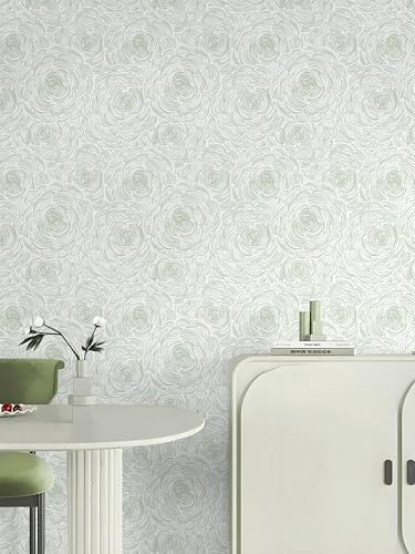Toduso Modern Peel and Stick Wallpaper Green Contact Paper Sage Green - Image 3