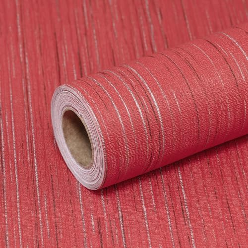 Burgundy Red Grasscloth Peel and Stick Wallpaper Texture Contact Paper by Qianglive