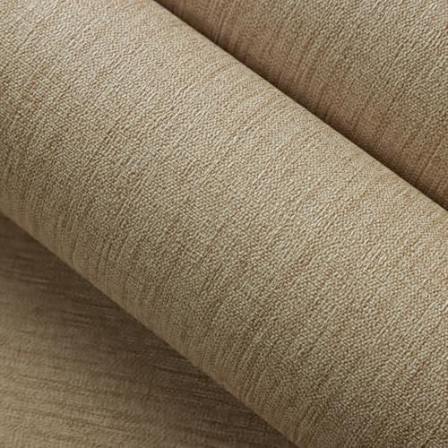 Grasscloth Peel and Stick Wallpaper Beige Brown Vinyl 16in x 197in - Image 4