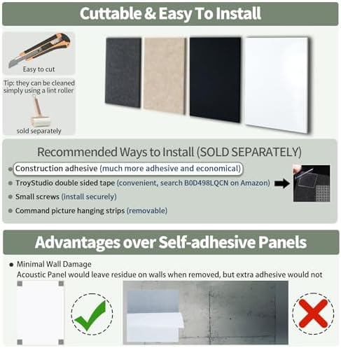 TroyStudio Thickened Acoustic Panels, Noise Reverb Echo Dampening Soundproof - Image 6