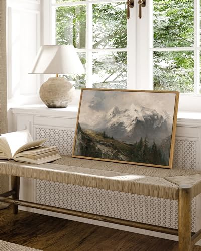 VIYYIEA Framed Canvas Wall Art Room Decor, Winter Decor, Mountain Landscape - Image 4