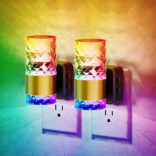 JandCase Night Lights Plug into Wall, 2 Pack Color Changing Night Light by JandCase