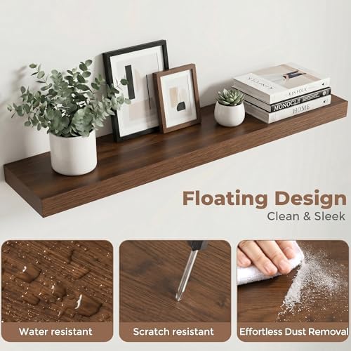 40 Inch Floating Shelves for Wall, Walnut Finish - Image 4