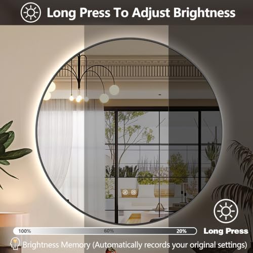 Niccy 32" Round LED Bathroom Backlit Mirror - Image 5