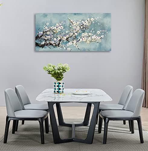 Flowers Wall Art Plum Blossom Canvas Art Botanical Floral Canvas Pictures Grey - Image 5