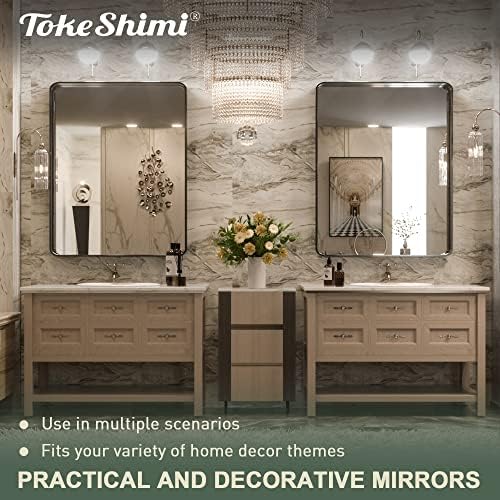 TokeShimi 24 x 32 Inch Black Mirror Wall Mirror - Image 5
