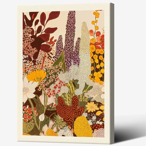 Retro Botanical Poster Abstract Wildflower Garden Canvas Wall Art Modern Nature by Unknown
