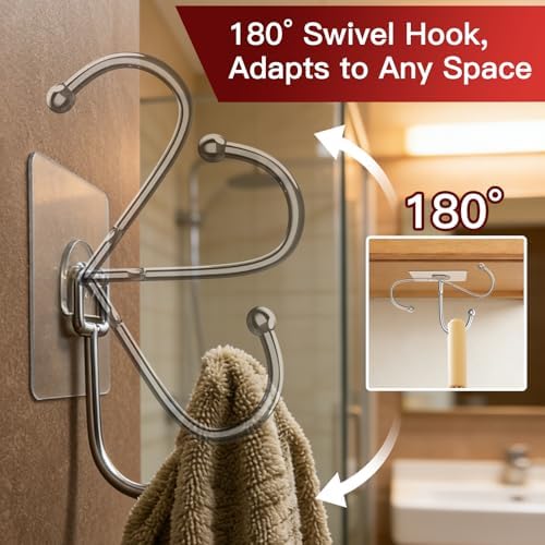 Latoxcaa 24-Pack Transparent Heavy Duty Adhesive Hooks - Image 6