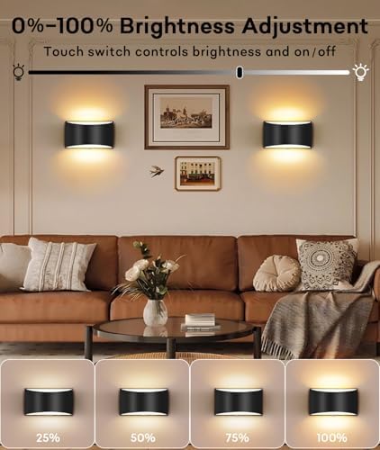 LED Sconces Wall Decor Set of 2, Modern Hardwired Wall Lights - Image 2