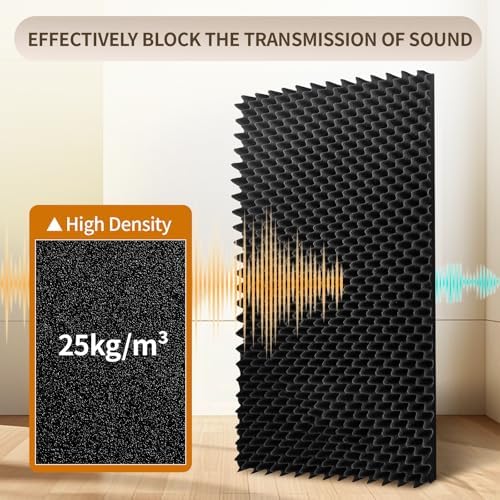 6 Pack Sound Proof Foam Panels 48x24x2 Acoustic Foam Panels Egg Crate Foam - Image 3