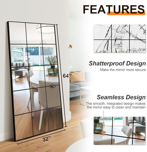 Delma Window Pane Full Length Mirror - Image 2
