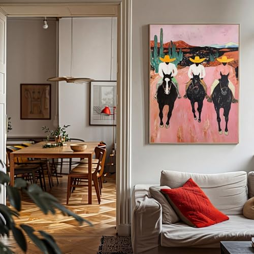 Black Man Wall Art Colorful Abstract Western Horse Poster 16x24IN Unframed - Image 4