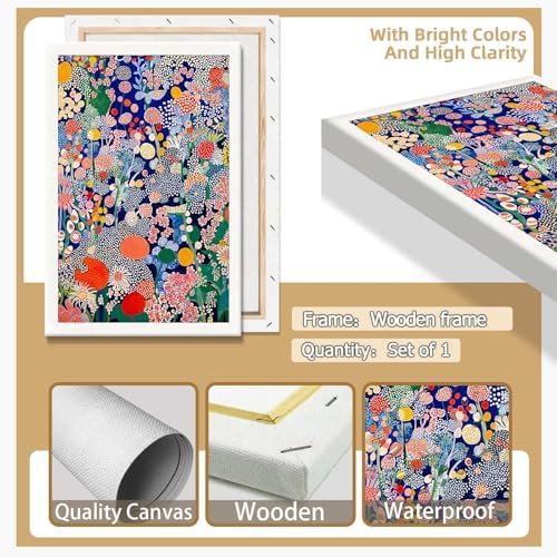 Retro Japanese Floral Poster Abstract Botanical Canvas Wall Art Colorful - Image 2
