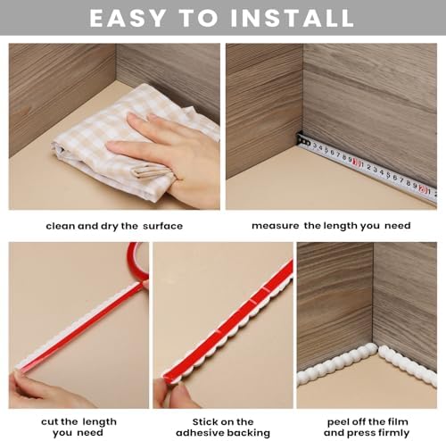 Leinuosen Flexible Bead Molding Trim Peel and Stick White 10ft /10 mm - Image 6