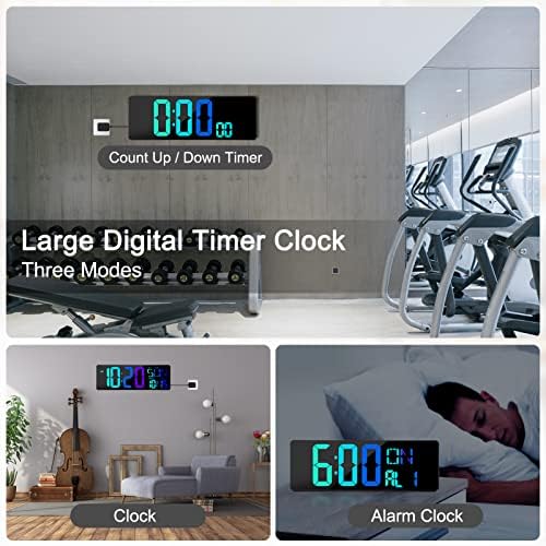 XREXS 17.2" Large Digital Wall Clock RGB Color Changing - Image 6