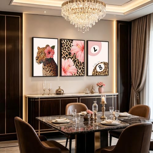 Pink Cheetah Wall Art Leopard Y2k Canvas Wall Decor Trendy Cheetah Poster - Image 3