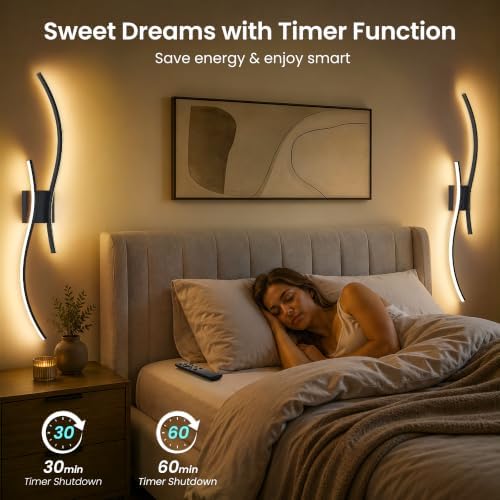 AUDERWIN 10000mAh Rechargeable Wall Lights, 31.5 Inch, 2 Packs - Image 5
