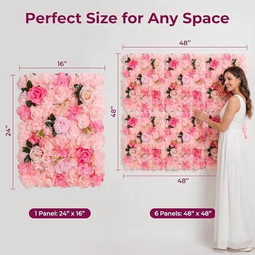 Flower Wall Backdrop 2 Panels 16×24 Inch - Image 2