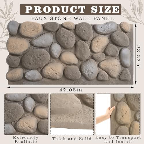 1 Pack PU Faux Stone Panel 47"w x 23.23"h x 2"d Stone Veneer - Image 2