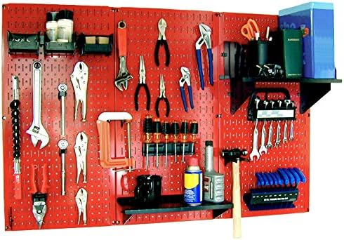 Wall Control 30-WRK-400RB Standard Workbench Metal Pegboard Tool Organizer by Wall+Control