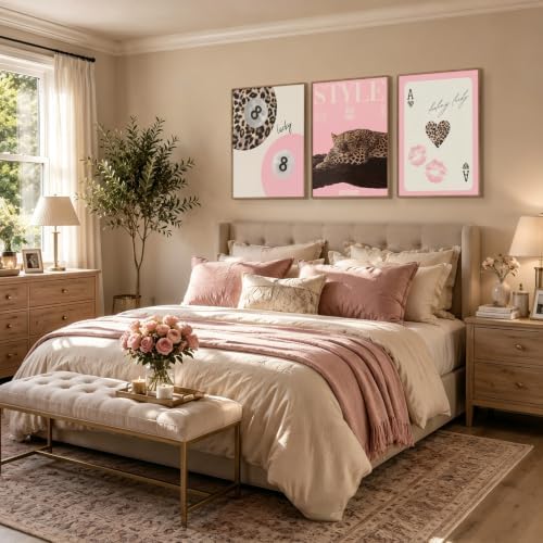 Pink Cheetah Wall Decor Art Leopard Pictures Aesthetic Room Poster Prints - Image 6