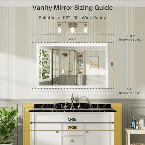 Briivue Bathroom Wall Mirror, 48x30 Inch - Image 2