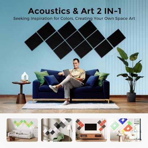 12 Pack Self-Adhesive Acoustic Panels, 2nd Generation Sound Absorbing Panel - Image 5