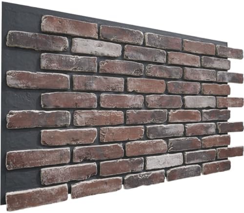 EverStone Aged Brick Faux Brick Panel, 46 7/8"W x 27"H x 1 1/4"D, Moon Rock - Image 3