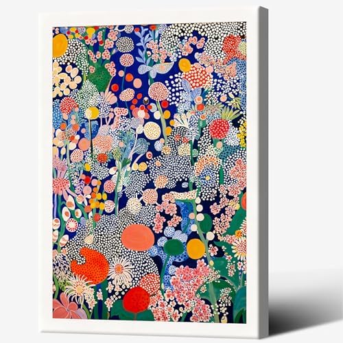 Retro Japanese Floral Poster Abstract Botanical Canvas Wall Art Colorful by Unknown