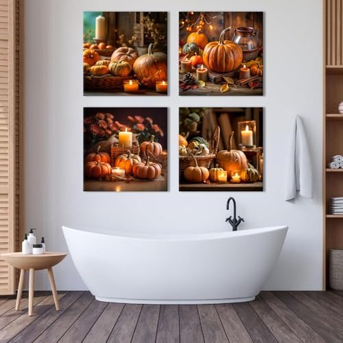 Fall Wall Art Pumpkin Wall Decor Autumn Harvest Picture Rustic Farmhouse - Image 3