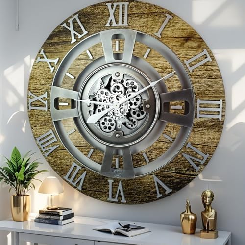 ImprovingLife The Gears Clock Real Moving Gear Wall Clock England Line) by THEGEARSCLOCK