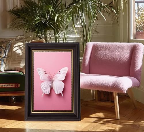 3D Textured Canvas Wall Art American-Style Frame Pink Classical Butterfly - Image 7