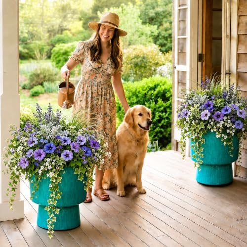 Autodaya 16.8" Faux Ceramic Planters - Image 7