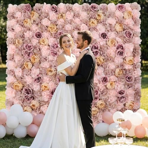 3D Flower Wall Backdrop, 24x16 Inch, Coffee & Pink, 2 Pack - Image 7