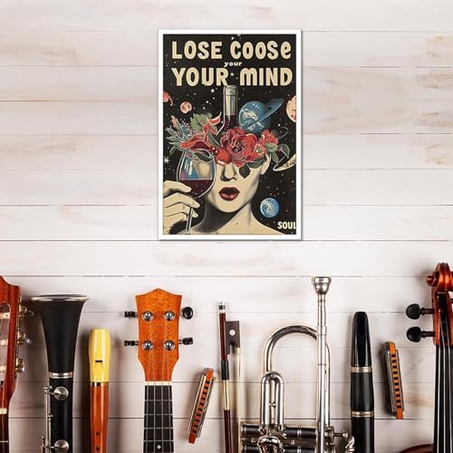 Vintage Lose Your Mind Your Coose Soul Flowers Posters Room Aesthetics Black - Image 3