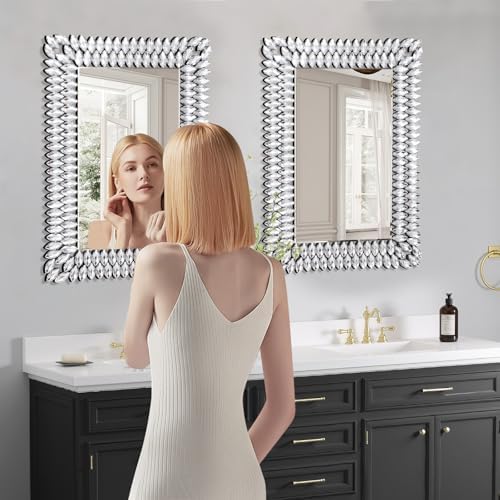 24x36 Inch Rectangle Wall Mirror, Luxury Crystal Diamond Entryway Mirrors - Image 5