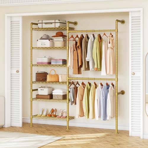 ONBRILL H2 Wall Mounted Clothes Rack, Expandable Metal Closet System by ONBRILL