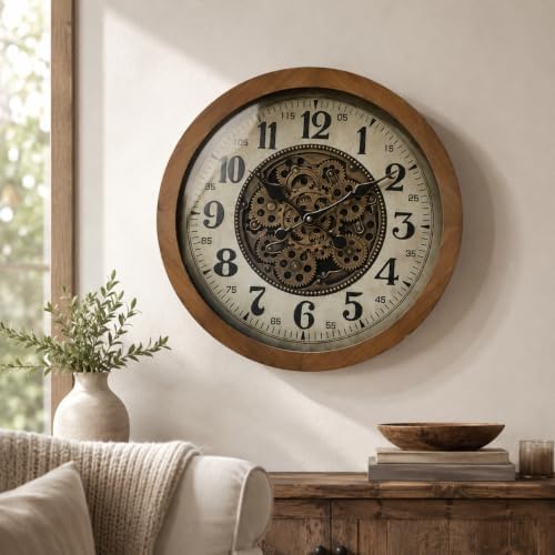 Large Real Moving Gears Wall Clocks by TOKTEKK