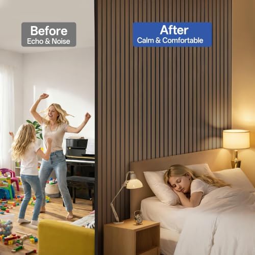 PIWA Acoustic Wood Slat Wall Panels, 2 Pack 92.9"x11.8" Dark Walnut - Image 3