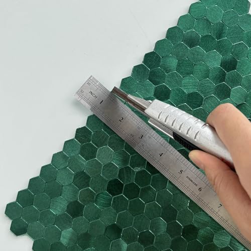 Select 5 Pack Hexagon Peel and Stick Backsplash Tiles, Hunter Green - Image 6